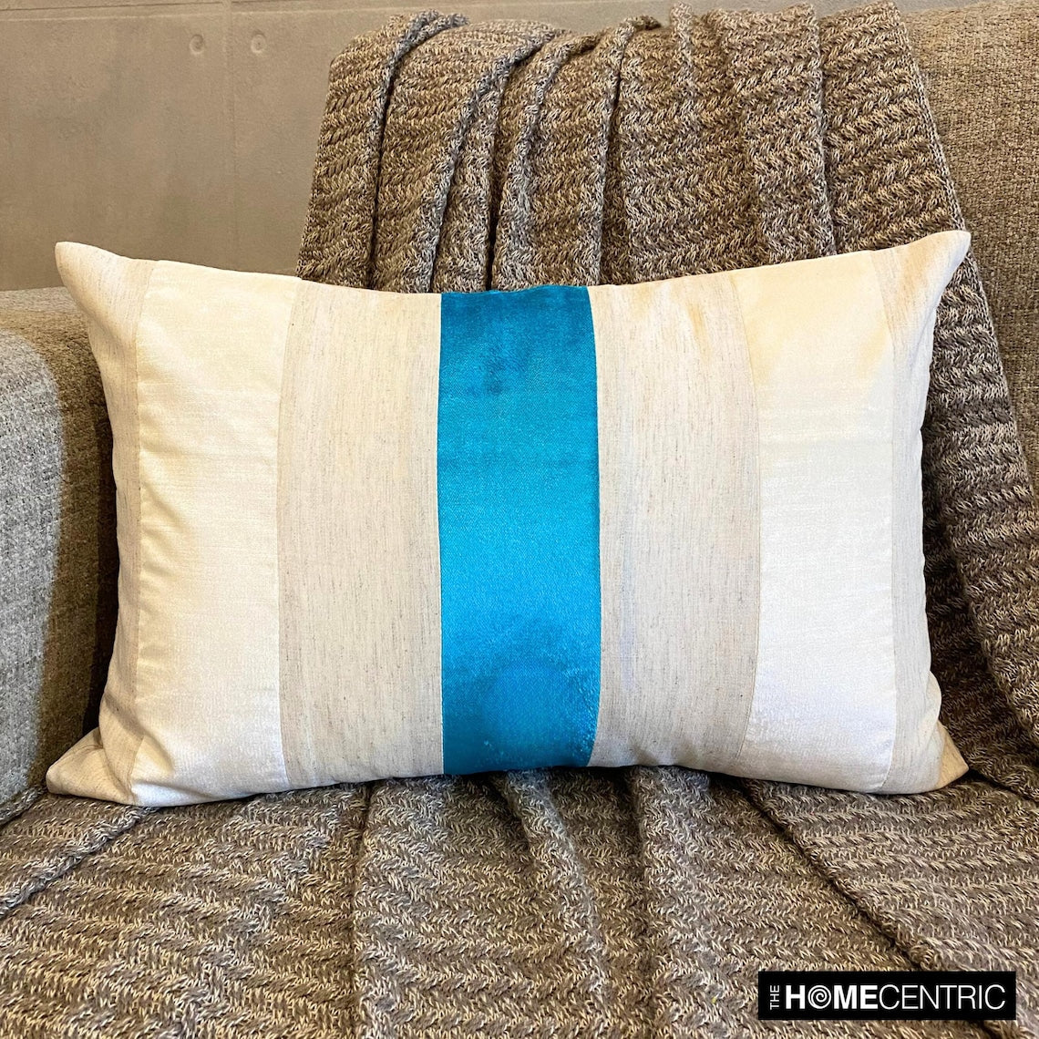 Swathe Turquoise Lumbar Pillow Cover