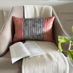 Peach Path Lumbar Pillow Cover