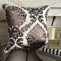 Damask Brown Pillow Cover