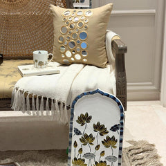 Reflectors - Beige Cotton Canvas Decorative Euro Sham