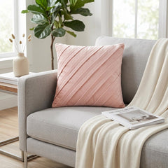 Contemporary Soft Pink - Pink Faux Suede Throw Pillow Cover