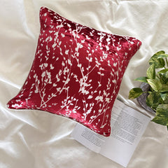 Cayenne Red Drops - Cayenne Red Burnout Velvet Throw Pillow Cover