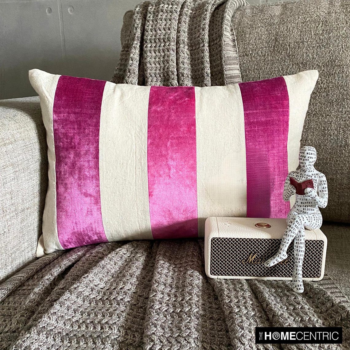Swathe Pink - Pink Velvet Lumbar Pillow Cover