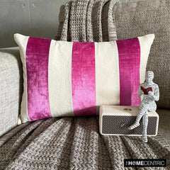 Swathe Pink - Pink Velvet Lumbar Pillow Cover