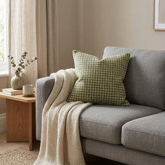 Green Linen Lumbar Cushion Cover - Sage Terra Hound
