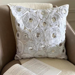 White Heaven - White Art Silk Decorative Euro Sham