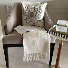 Silver Moons - Ivory Art Silk Decorative Euro Sham