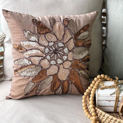 Spark Attraction - Peach Art Silk Decorative Euro Sham