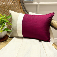 Berry Silk Essence - Berry Pink Silk Lumbar Cushion Cover