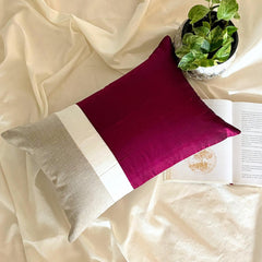 Berry Silk Essence - Berry Pink Silk Lumbar Cushion Cover