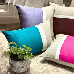Turquoise Silk Essence - Turquoise Silk Lumbar Cushion Cover