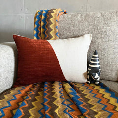 Velutinous Rust Lumbar Pillow Cover
