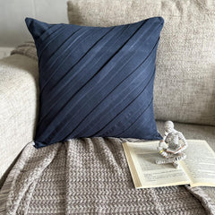 Contemporary Navy - Navy Blue Faux Suede Decorative Euro Sham