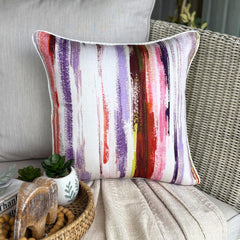Ink Paint - Multicolor Cotton Throw Pillow Cover