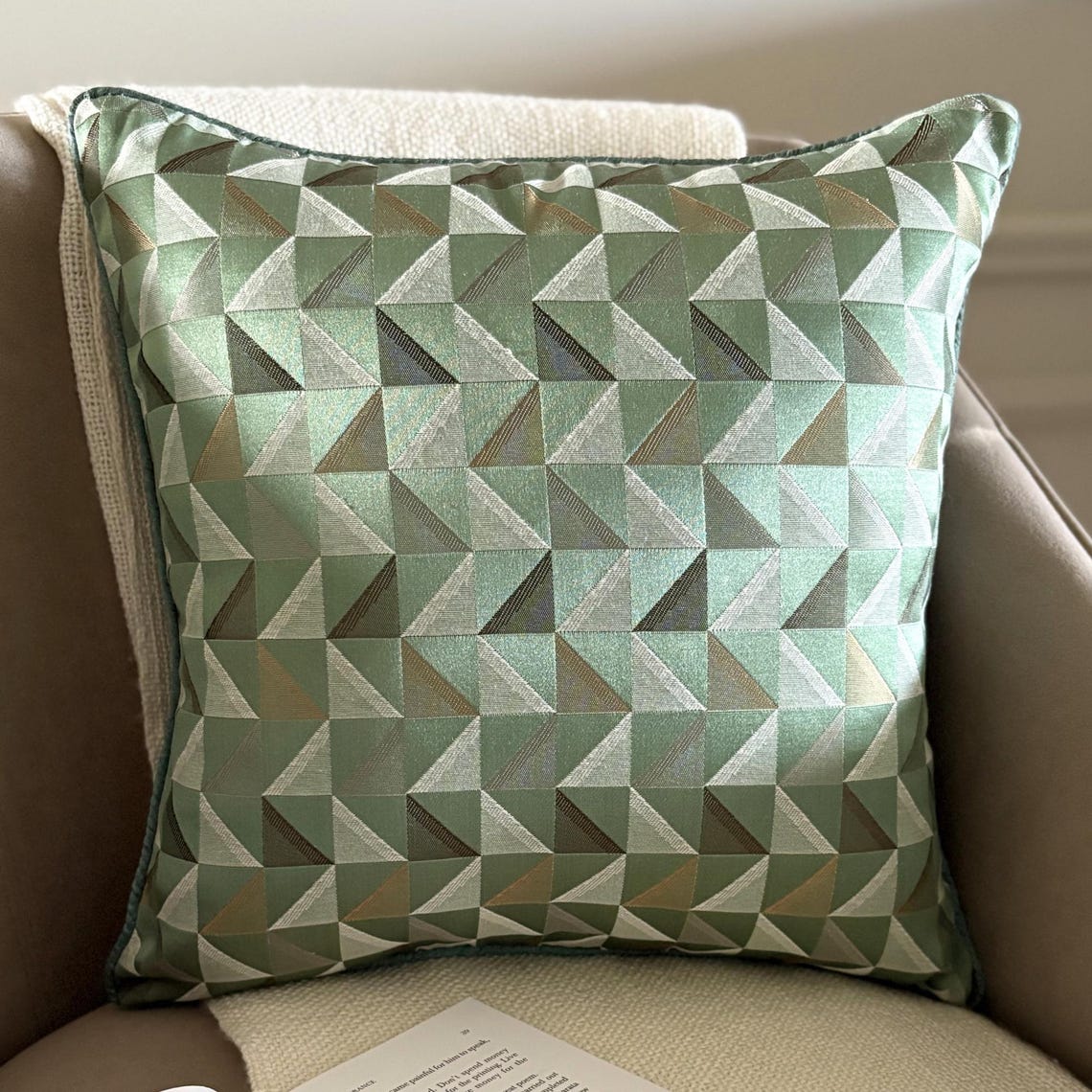 Teal Moire Effects Decorative Euro Sham