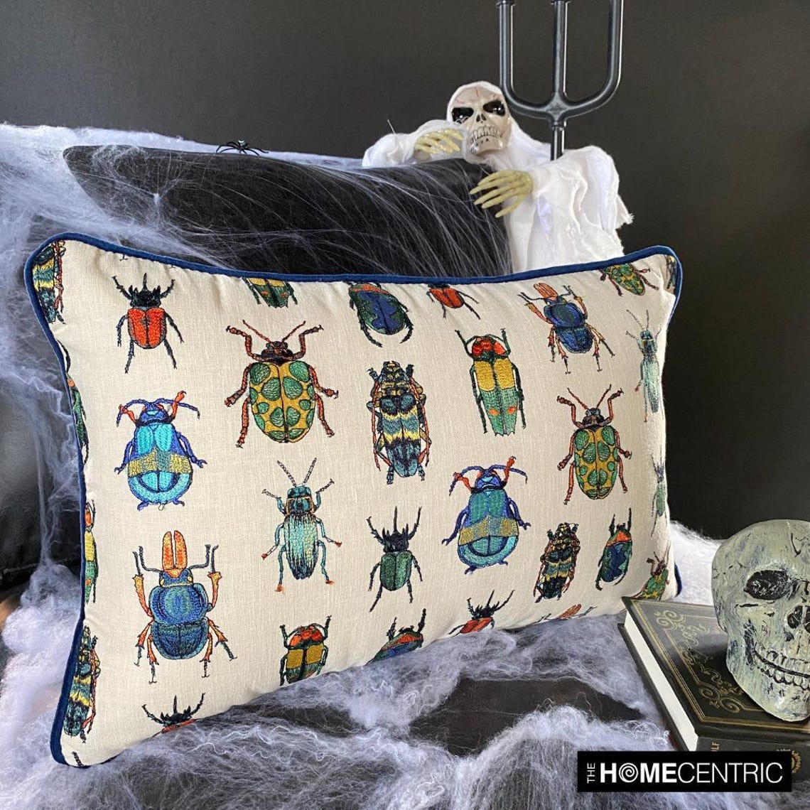 Handmade decorative throw pillow cover in rich velvet fabric with intricate embroidered pattern — elegant cushion cover for sofa, couch, or bedroom decor.