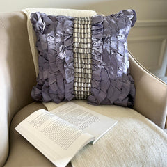 Diamonds N Dreams - Purple Satin Decorative Euro Sham
