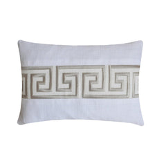 Ivory & Gray Linen Lumbar Cushion Cover - Olympus Circuit