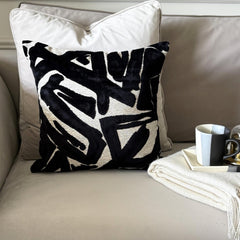 Black Velvet Throw Cushion Cover - Black Onyx
