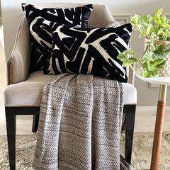 Black Velvet Throw Cushion Cover - Black Onyx