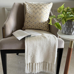 Beige Moire Effects - Beige Silk Decorative Euro Sham