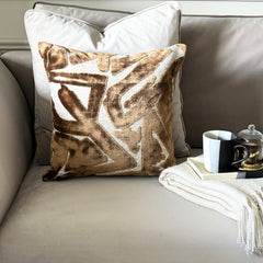 Copper Velvet Lumbar Cushion Cover - Copper Strokes Lumbar