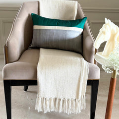 Plush Green Silk - Green Silk Lumbar Pillow Cover