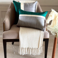 Plush Green Silk - Green Silk Lumbar Pillow Cover