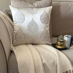 Gray Jacquard Throw Cushion Cover - Windsor Weave