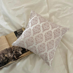 Pink Jacquard Throw Cushion Cover - Blush Baroque