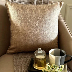 Golden Cascade Throw Cushion Cover