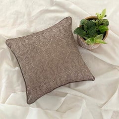 Antique Gold Jacquard Throw Cushion Cover - Golden Cascade