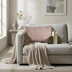 Pink Linen Lumbar Cushion Cover - Blush Keepsake