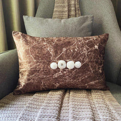 Quartz Center Brown Lumbar Pillow Cover