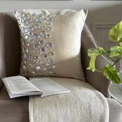 Crystal Moonstone - Ecru Velvet Decorative Euro Sham