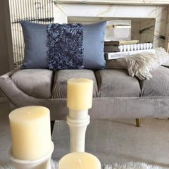 Blue Love - Art Silk Blue Decorative Lumbar Pillow Cover