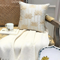Lotus Serene Silk Throw Pillow Cover