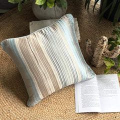 Aqua Martini - Blue Jacquard Silk Decorative Euro Sham
