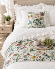 Exotic Birds Decorative Bed Runner and Cushion Cover