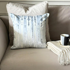 Ice Blue Velvet Lumbar Cushion Cover - Grunge Haze Ice Lumbar