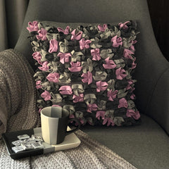 Love Punch - Plum & Pink Felt Throw Pillow Cover