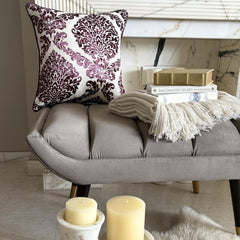 Wine Damask - Purple Velvet Decorative Euro Sham