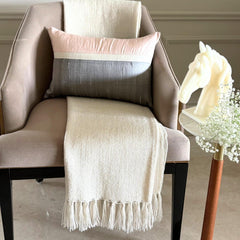 Plush Light Pink Silk - Light Pink Silk Lumbar Pillow Cover