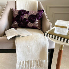 Wine Roses - Art Silk Purple Decorative Lumbar Pillow Cover