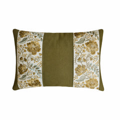 Olive Green Linen Lumbar Cushion Cover - Olive Grace