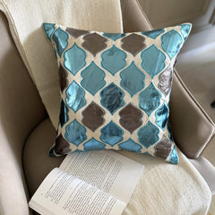 Dream Magnet - Metallic Blue Faux Leather Decorative Euro Sham
