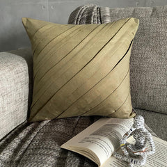Contemporary Dark Beige - Beige Suede Throw Pillow Cover