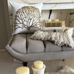 Gold Forest Tree Throw Cushion Cover