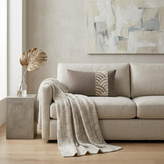 Taupe Linen Lumbar Cushion Cover - Taupe Grace