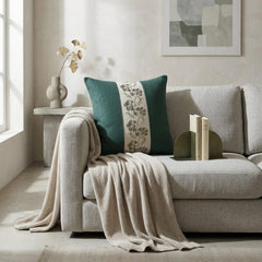 Teal Linen Lumbar Cushion Cover - Teal Grace